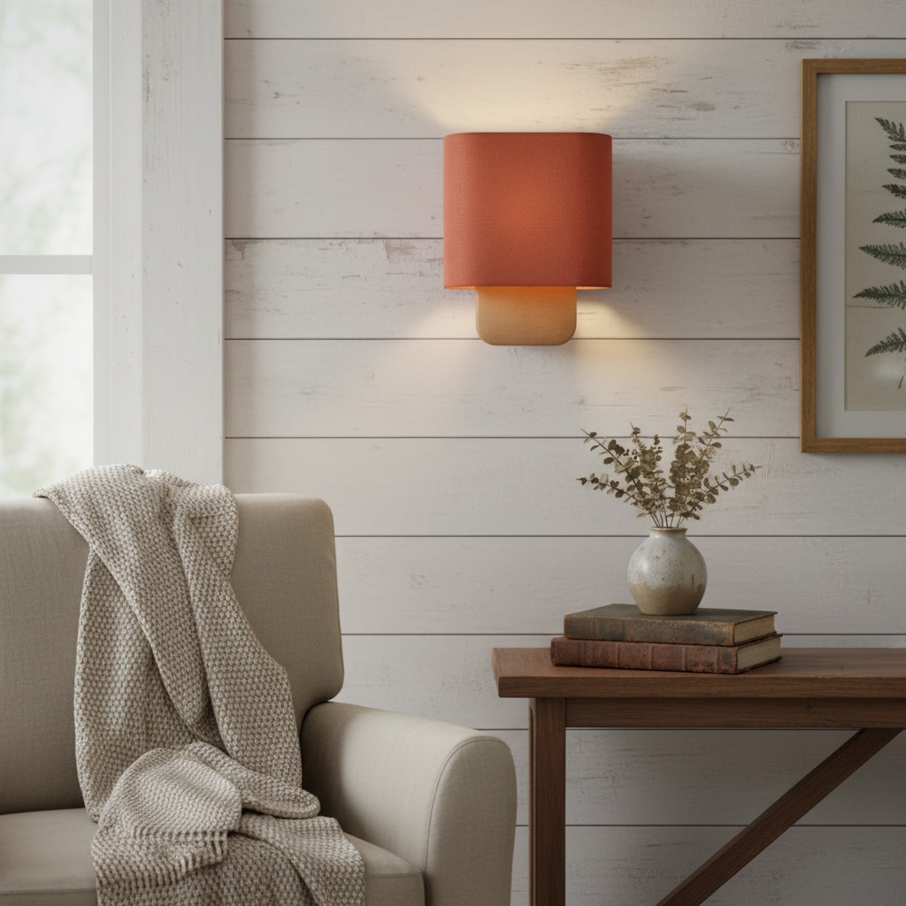 Nolvara Fabric Shade Sconce | Warm-Glow Sleek Look | Minimalist