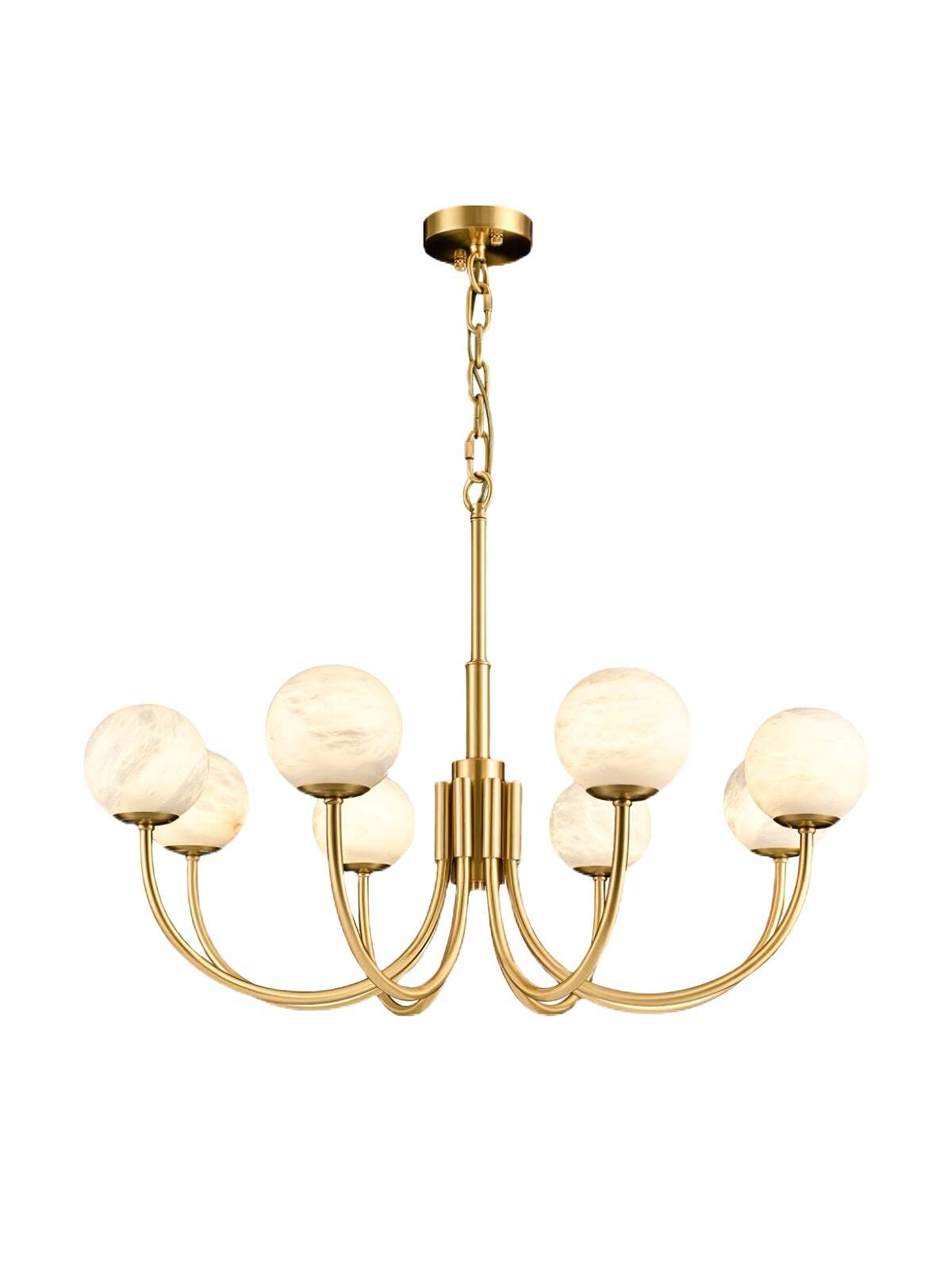 Gold Alabaster Round Chandelier